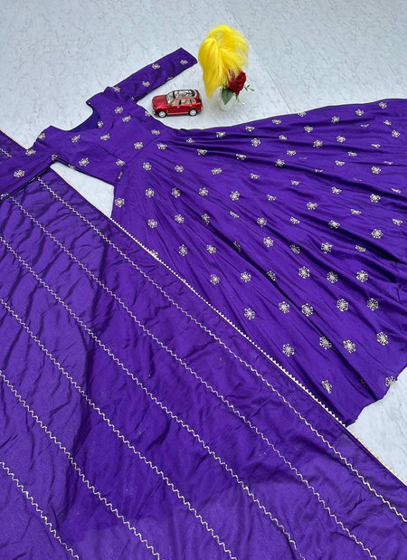PC 482 Chinon Embrodery Sequence Work Gown With Dupatta Wholesale Online